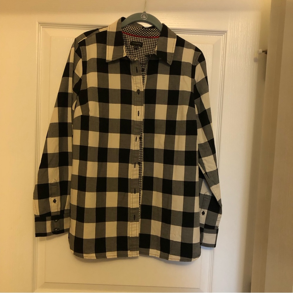 Talbot's Women's  Black and Off white check shirt